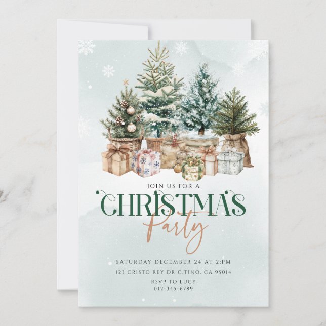 Christmas Trees Christmas Party invitation (Front)