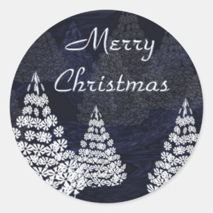 Christmas trees classic round sticker