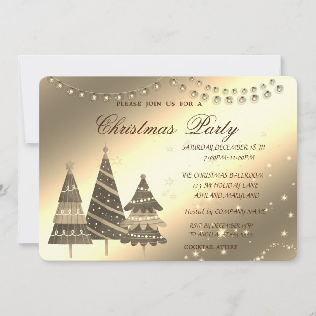 Christmas Trees,Corporate Christmas Party Invitation (Front)