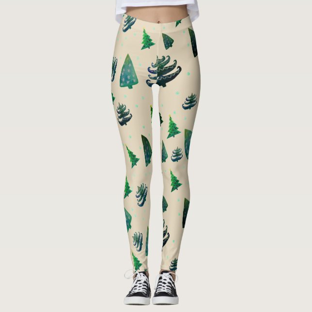Christmas Trees Custom Leggings (Front)