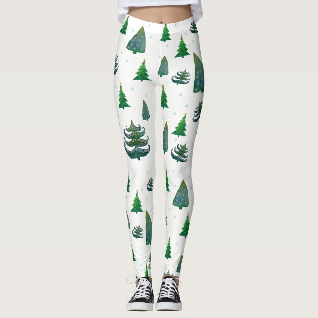 Christmas Trees Custom Leggings (Front)