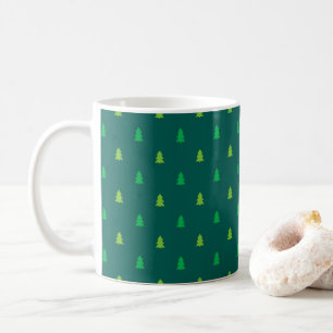 Christmas trees dark green coffee mug. mug