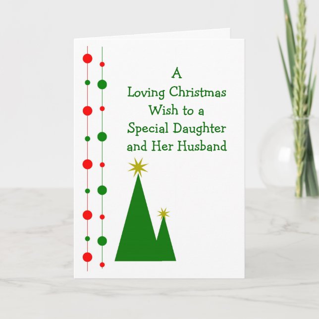 Christmas Trees Daughter And Son-in-Law Christmas Holiday Card (Front)