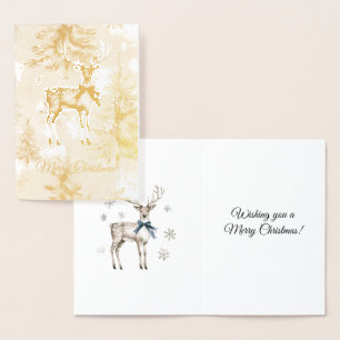 Christmas Trees Deer Snowflakes Foil Card