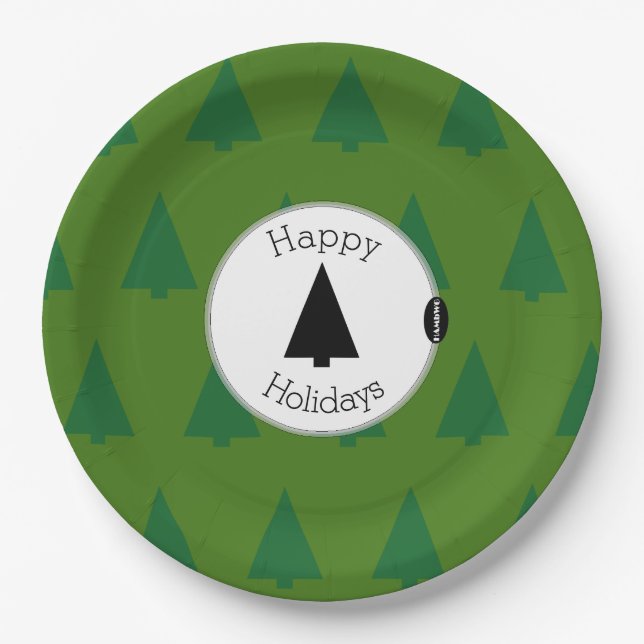 Christmas Trees Dinner Plate HAMbyWG (Front)