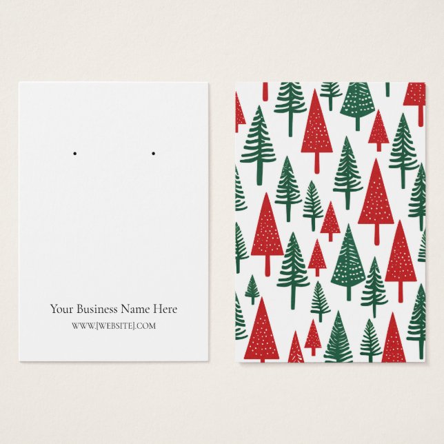 Christmas Trees Earring Display Card (Front & Back)