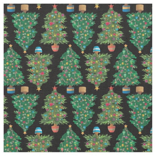 Christmas Trees Fabric (Close Up)