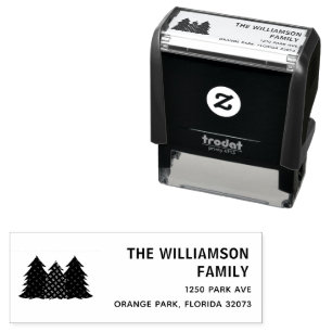 Christmas Trees Festive Holidays Return Address Self-inking Stamp