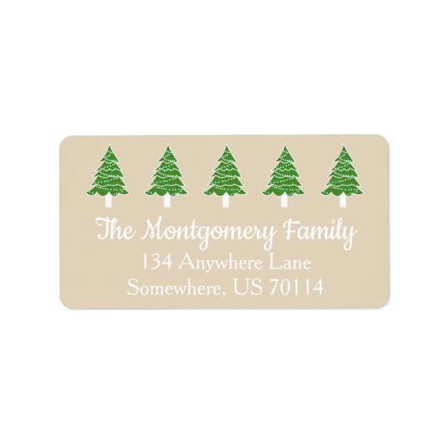 Christmas Trees Festive Label (Front)