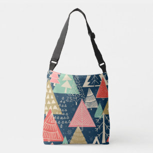 Christmas Trees Festive Seamless Illustration. Crossbody Bag