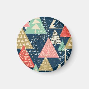 Christmas Trees Festive Seamless Illustration. Magnet