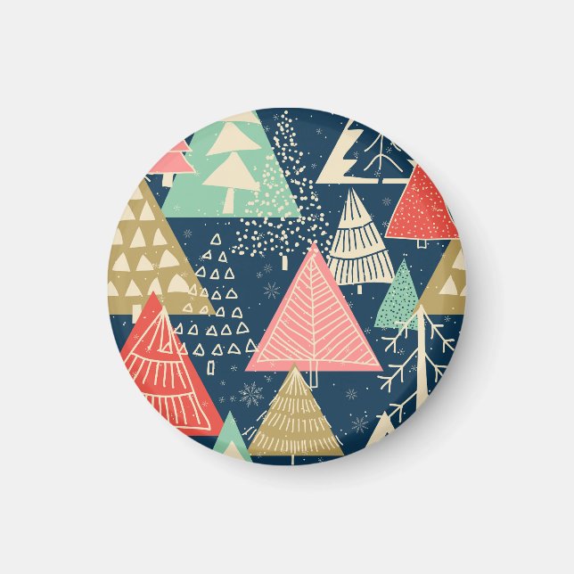 Christmas Trees Festive Seamless Illustration. Magnet (Front)