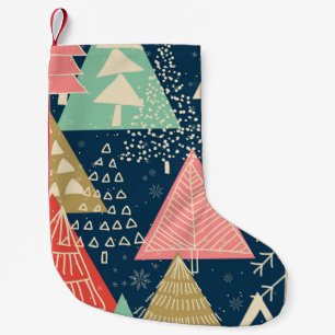 Christmas Trees Festive Seamless Illustration. Small Christmas Stocking