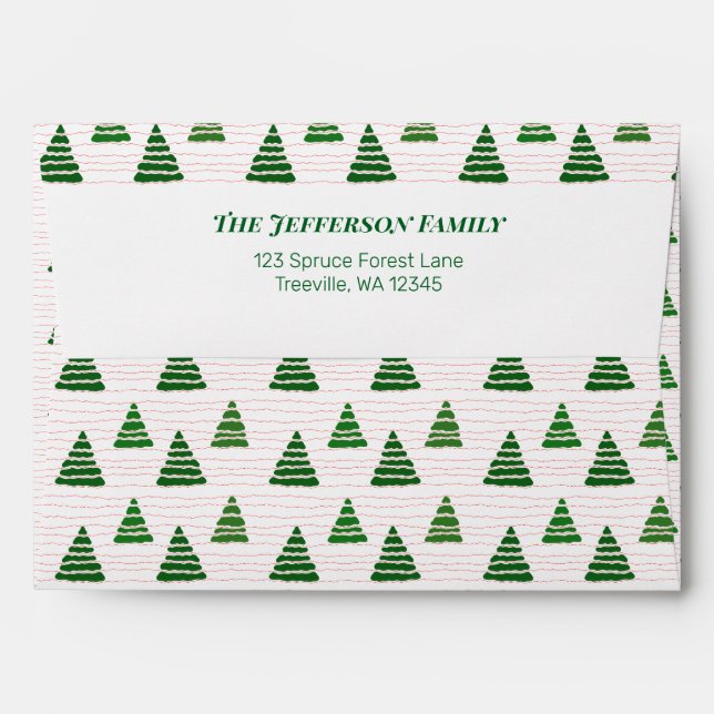 Christmas trees forest return address envelope (Back (Top Flap))