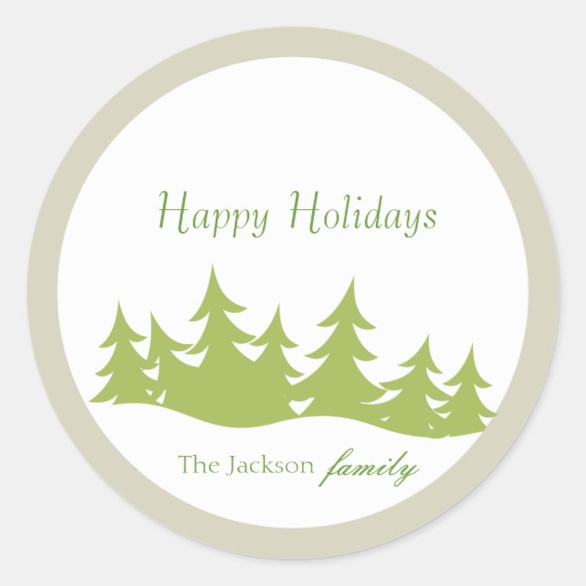 Christmas Trees - Gift tag stickers (Front)