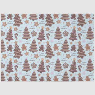 Christmas Trees Gingerbread Men Stars Christmas Tissue Paper