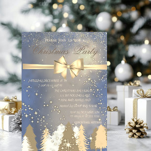 Christmas Trees,Gold Bow Company Christmas Party Invitation