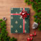 Christmas Trees gold & dark pine green pattern