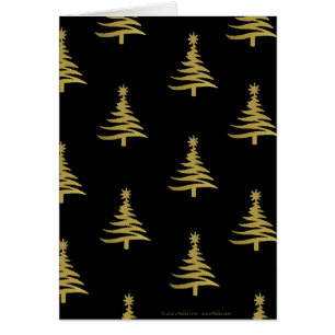 Christmas Trees Gold on Black
