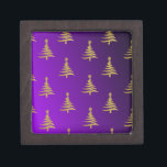 Christmas Trees Gold on Purple Jewellery Box<br><div class="desc">Thank You for visiting The Holiday Christmas Shop! You are viewing The Lee Hiller Designs Holiday Collection of Home and Office Decor,  Apparel,  Gifts,  Collectibles and more. The Designs include Lee Hiller Photography in Hand Drawn Mixed Media and  Digital Art Collection.</div>