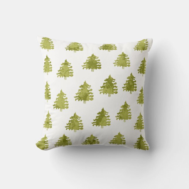 Christmas Trees Green Cushion (Front)