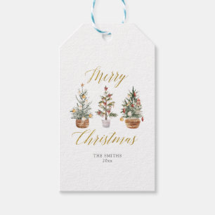 Christmas Trees Happy Holidays Gift Tags