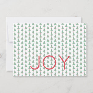 Christmas Trees Holiday JOY Red Green White  Card