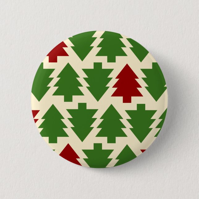 Christmas Trees Holiday Pattern 6 Cm Round Badge (Front)