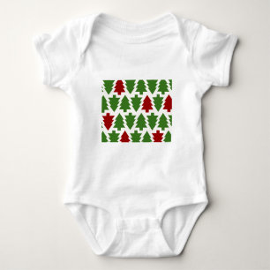 Christmas Trees Holiday Pattern Baby Bodysuit