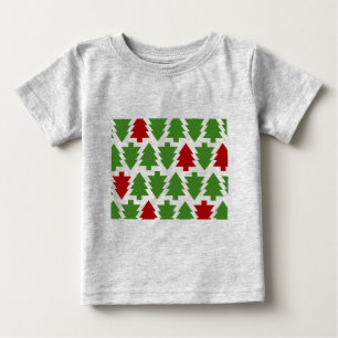 Christmas Trees Holiday Pattern Baby T-Shirt