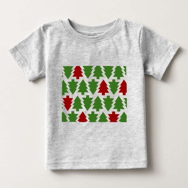 Christmas Trees Holiday Pattern Baby T-Shirt (Front)