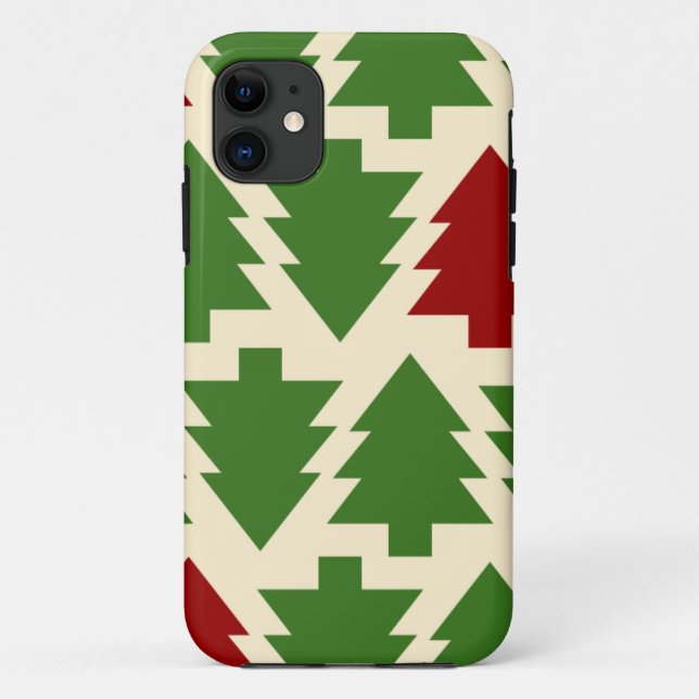 Christmas Trees Holiday Pattern Case-Mate iPhone Case (Back)