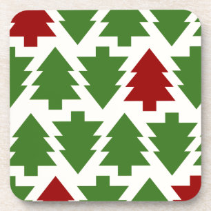 Christmas Trees Holiday Pattern Coaster