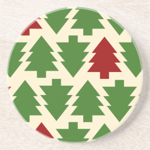 Christmas Trees Holiday Pattern Coaster