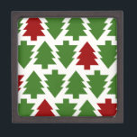 Christmas Trees Holiday Pattern Keepsake Box<br><div class="desc">Christmas Trees Pattern,  A must gift for Christmas!</div>