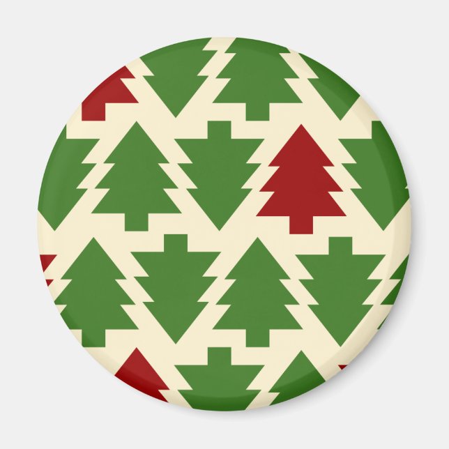 Christmas Trees Holiday Pattern Magnet (Front)