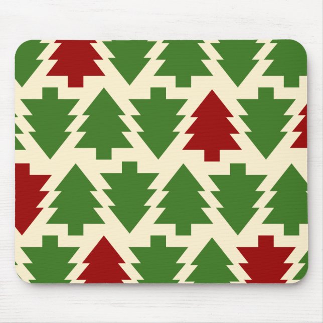 Christmas Trees Holiday Pattern Mouse Pad (Front)