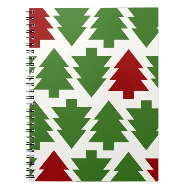 Christmas Trees Holiday Pattern Notebook (Front)