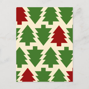 Christmas Trees Holiday Pattern Postcard
