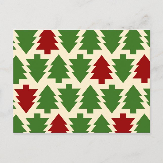 Christmas Trees Holiday Pattern Postcard (Front)