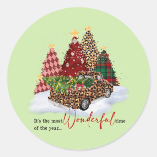 Christmas Trees Holiday Season Classic Round Sticker