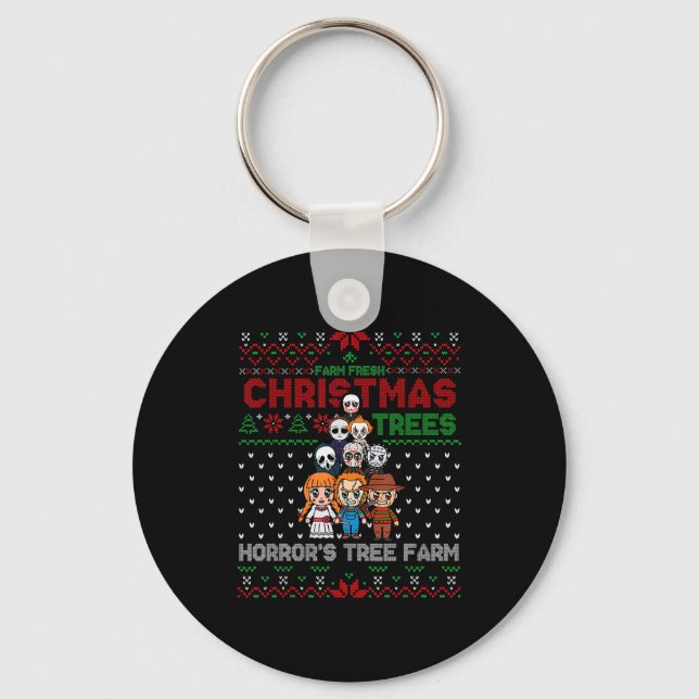 Christmas Trees Horrors Tree Farm, Scary Character Key Ring (Front)