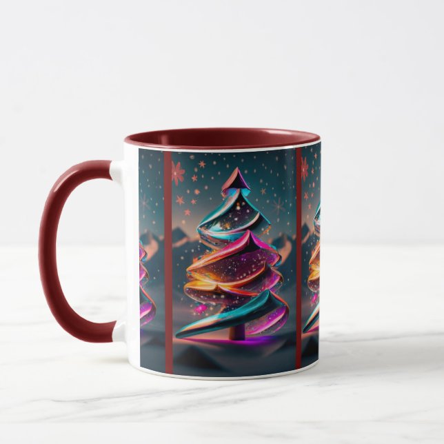 Christmas Trees in the Snow Mug (Left)