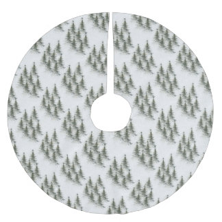 Christmas trees in the Woods Brushed Polyester Tree Skirt