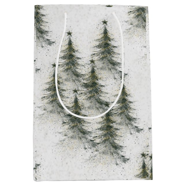 Christmas trees in the Woods Medium Gift Bag (Front)