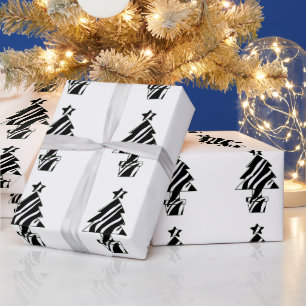 Christmas Trees in Zebra Print Wrapping Paper