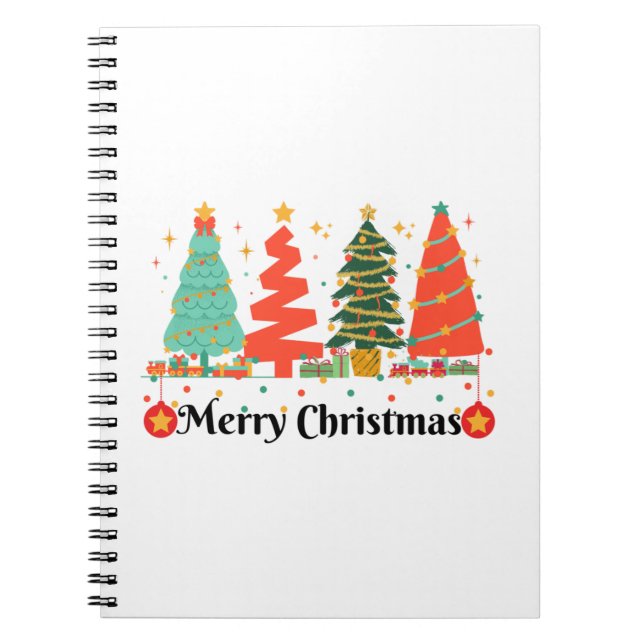 Christmas Trees Merry Christmas Notebook (Front)