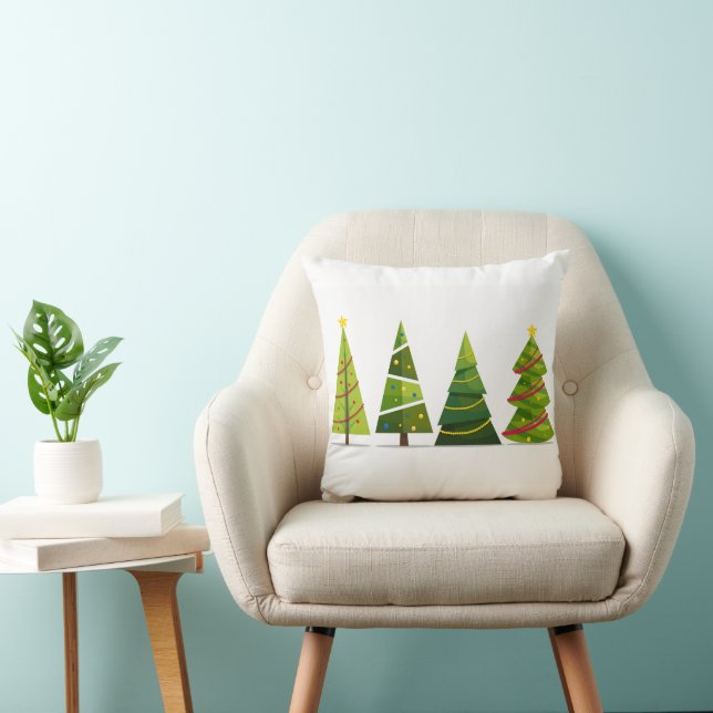 Christmas Trees Modern Holiday Cushion (Chair)