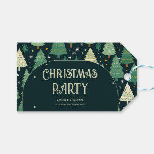 Christmas Trees Modern Sage Green Pattern Party Gift Tags