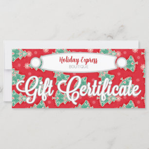 Christmas Trees on Red - Custom Gift Certificate